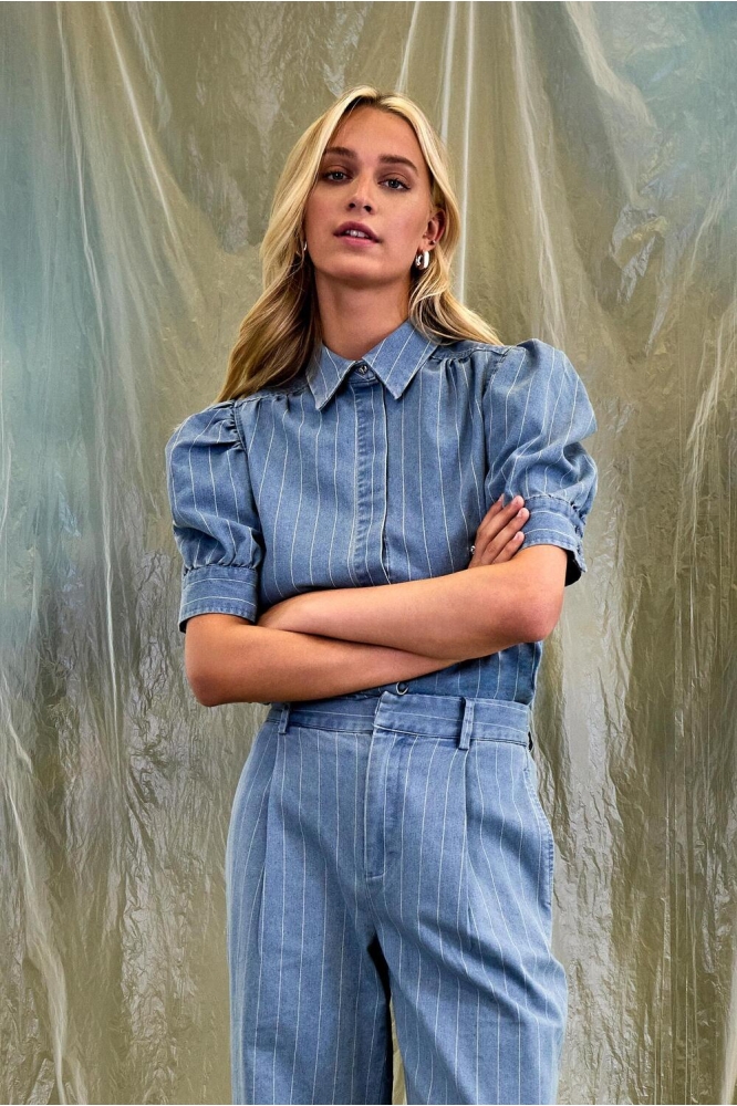 PRIA SHORT SLEEVE SHIRT MI6534 001 LIGHT DENIM